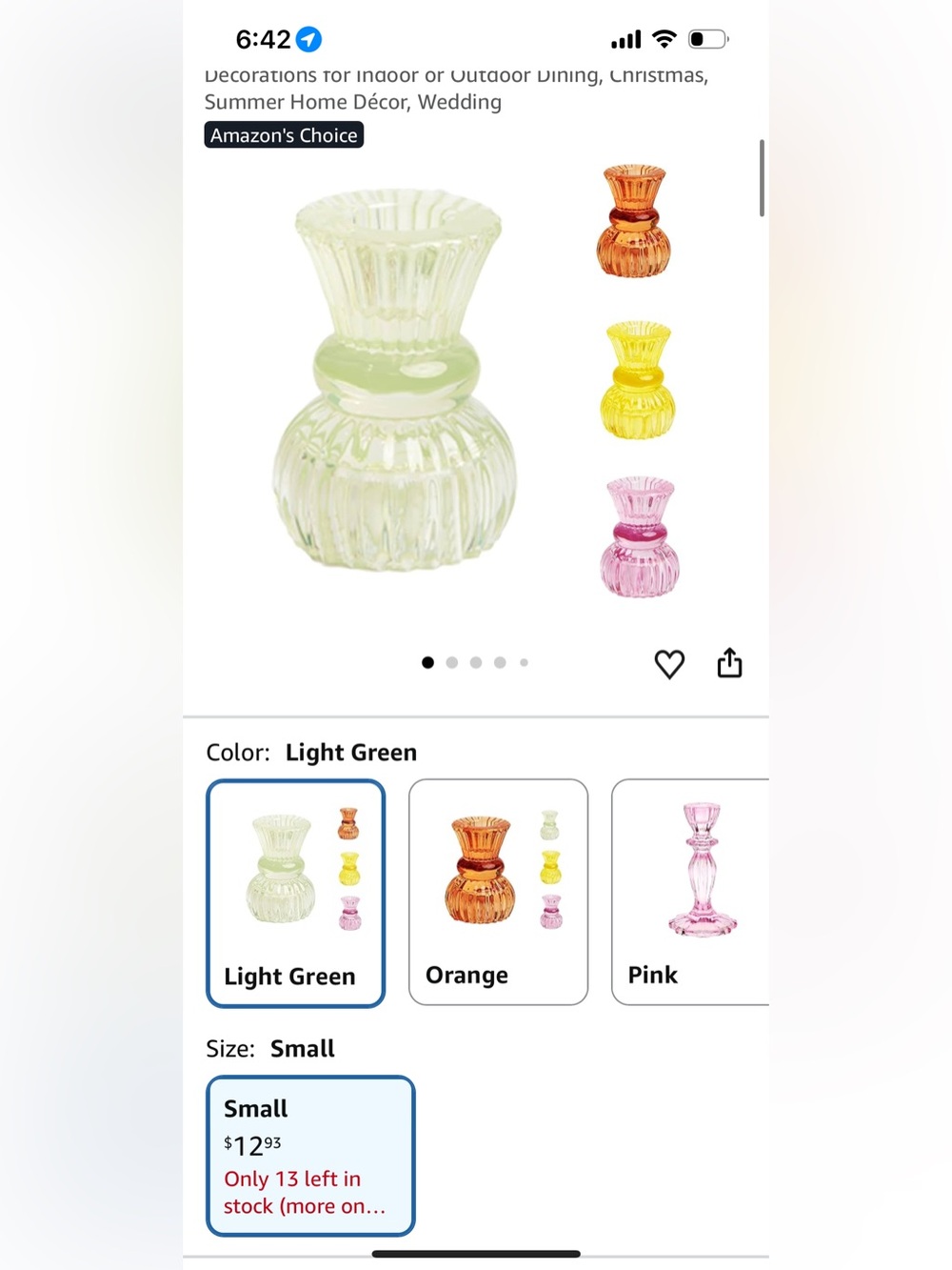 Glass Ribbed Candle Holders - Picture 2 of 2